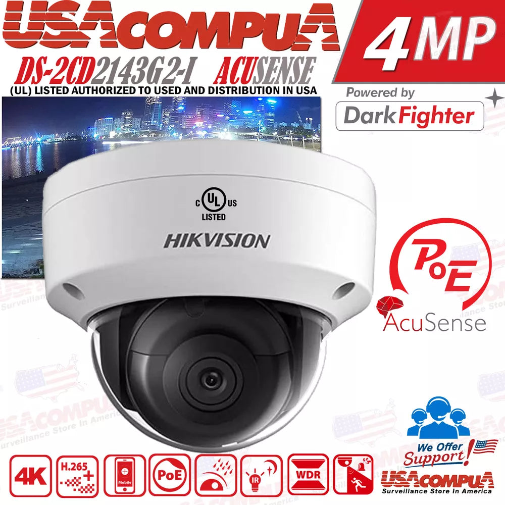Hikvision 4K IP Camera System NVR DS-7608NI-K2/8P 8MP Kits DS-2CD2183G2-I Lot D1
