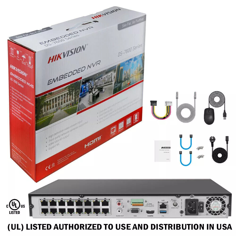 Hikvision 12MP NVR 16CH IP Camera system DS-2CD1183G0-IUF 2 AXIS 8MP W/Audio Lo