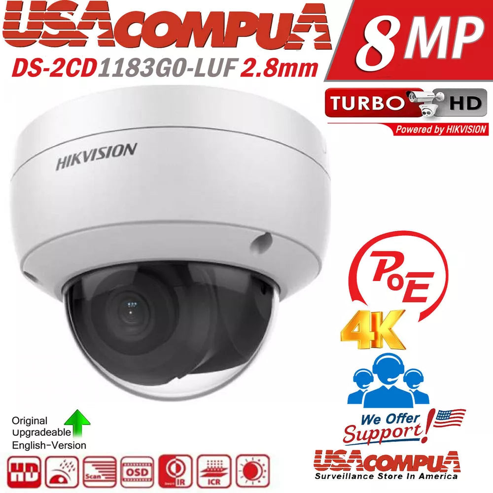 Hikvision 12MP NVR 16CH IP Security Camera system 4K 8MP Audio / Vandal Lot