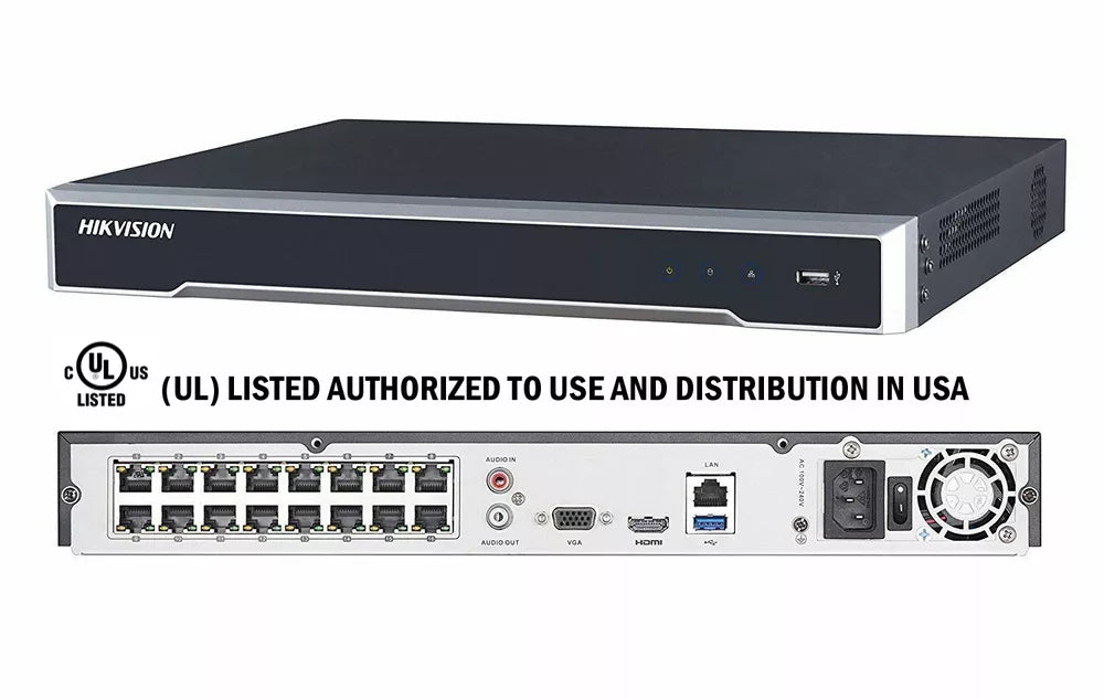 HIKVISION 16CH NVR DS-7616NI-Q2/16P+DS-2CD1347G2-LUF 4MP ColorVu Mic Camera Lot