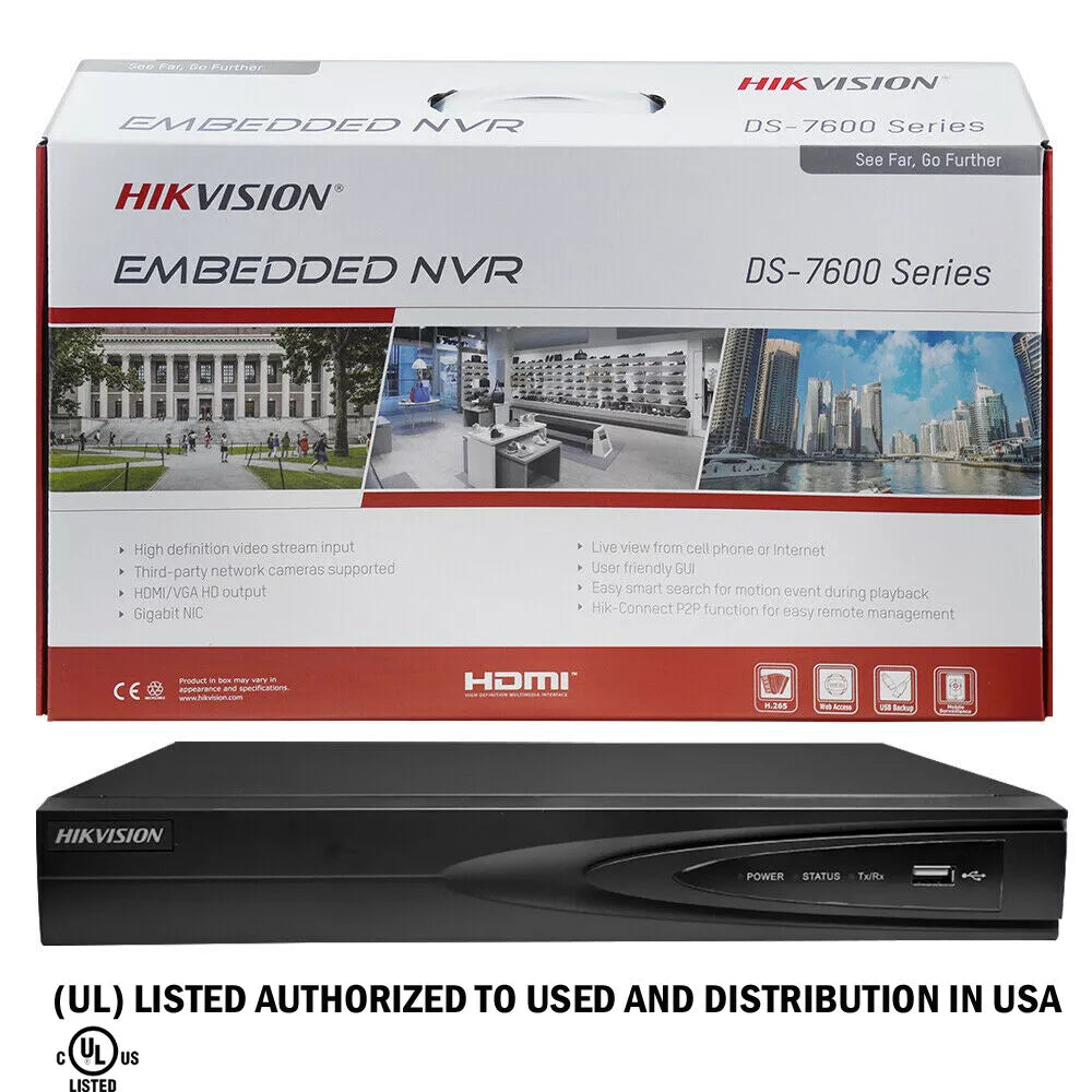 HIKVISION 4K 8MP DS-2CD2343G2-IU IP Camera System NVR 8CH DS-7608NI-K1/8P Lot D1
