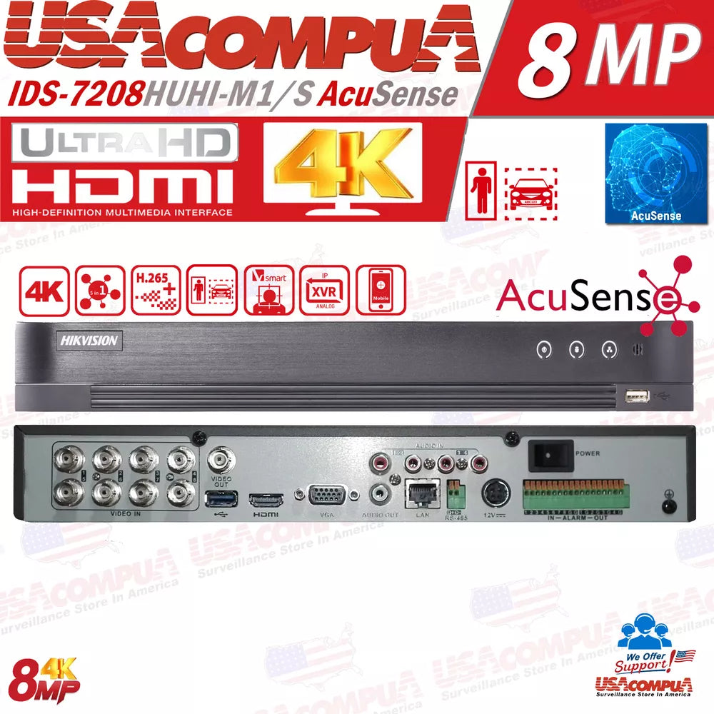 Hikvision 8Ch Home Security Cctv System Kit 8Mp Smart Ir Outdoor Camera Lo