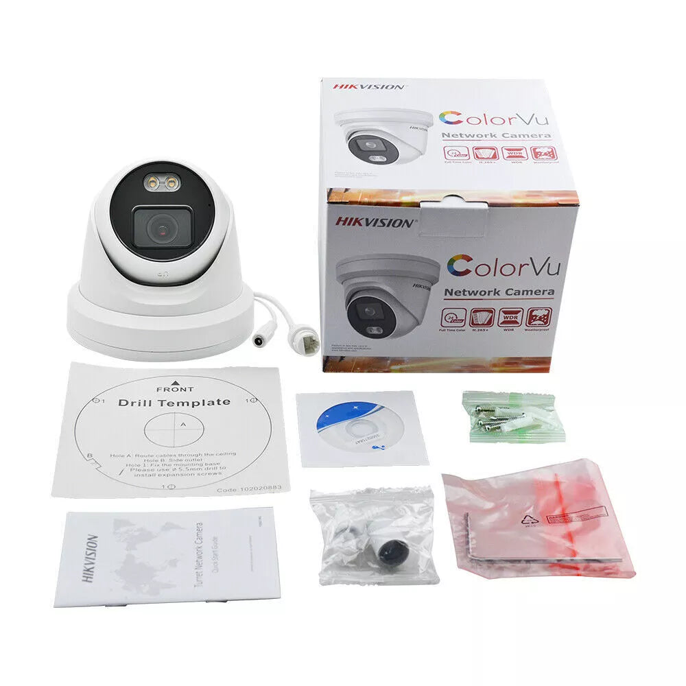 HIKVISION 4K 32CH 12MP CCTV IP SECURITY CAMERA 24 PoE TURRET COLORVU 2 WAY AUDIO D1