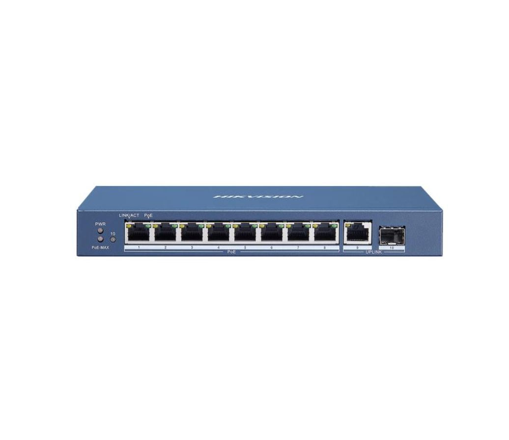 Switch POE no gestionado de 8 puertos Gigabit DS-3E0510P-E Hikvision