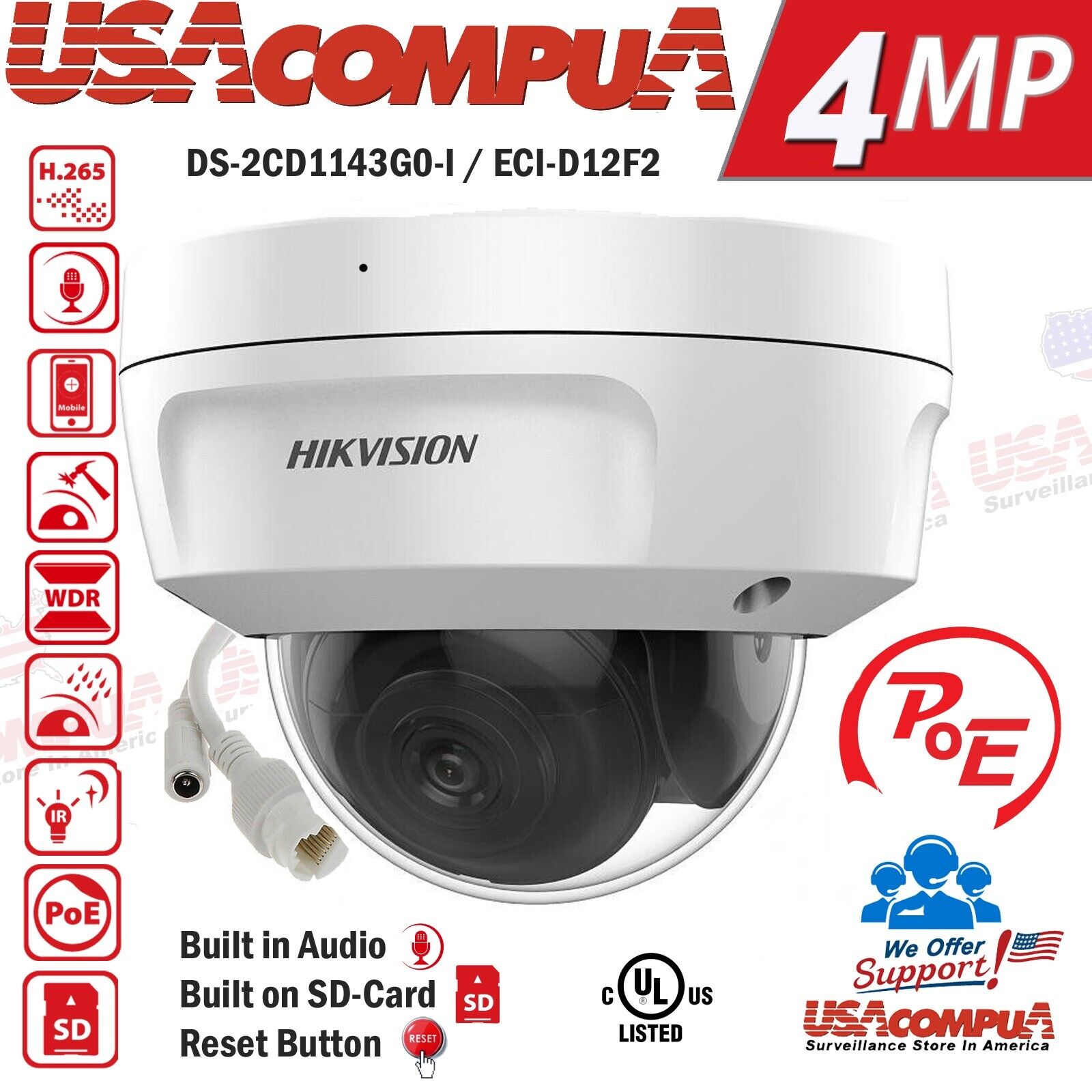 Hikvision DS-1280ZJ-DM46 Aluminum Junction Box for Indoor & Outdoor Camera Mounting