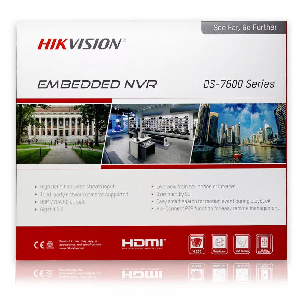Hikvision NVR 4K 16CH 8MP 16 POE + Security IP Camera System DS-2CD2183G2-I Lot