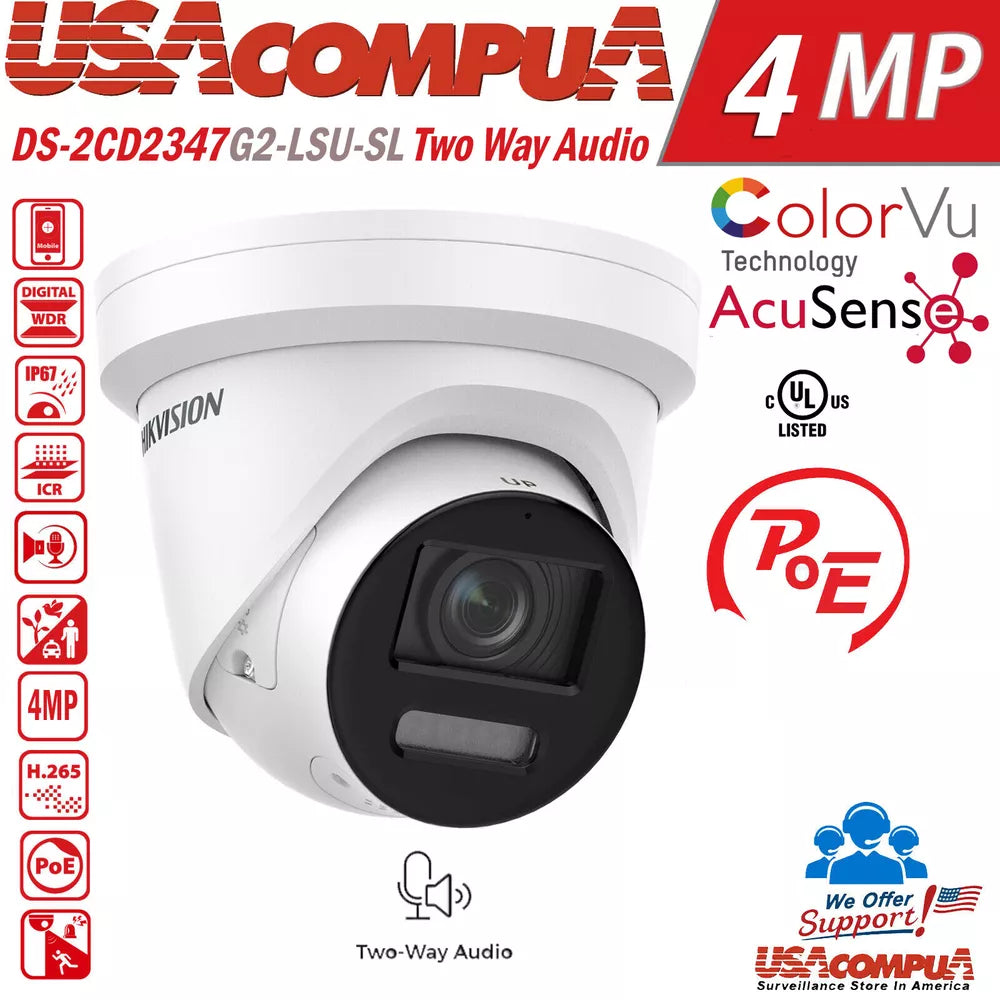 Hikvision 32CH 16POE NVR 8MP DS-2CD2387G2-LSU/SL IP Camera System ColorVu Lot D1