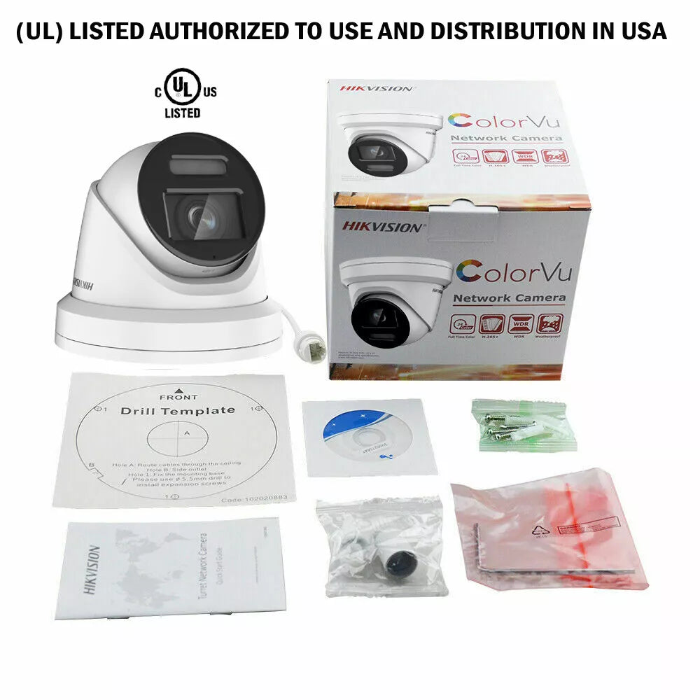 Hikvision 4K 16CH Security CCTV System Kit 8MP Built In Audio ColorVu IP Camera D1