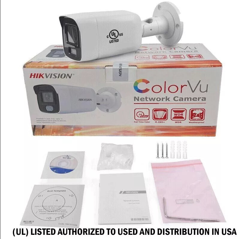 Hikvision 4CH 4PoE Mic ColorVu 8MP Security Camera System IP ACUSENSE Lo