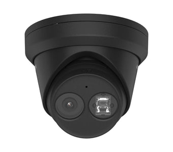 Cámara IP PoE Hikvision DS-2CD2343G2-IU (B) con audio, torreta AcuSense de 4 MP, negra