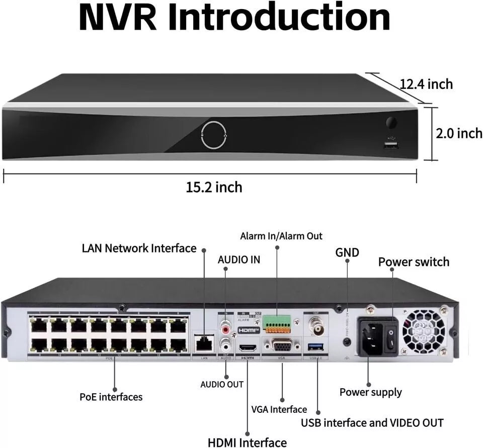 Hikvision 4K 16CH IP Security Camera System Kit 2-Way Audio ColorVu 8MP Lot D1