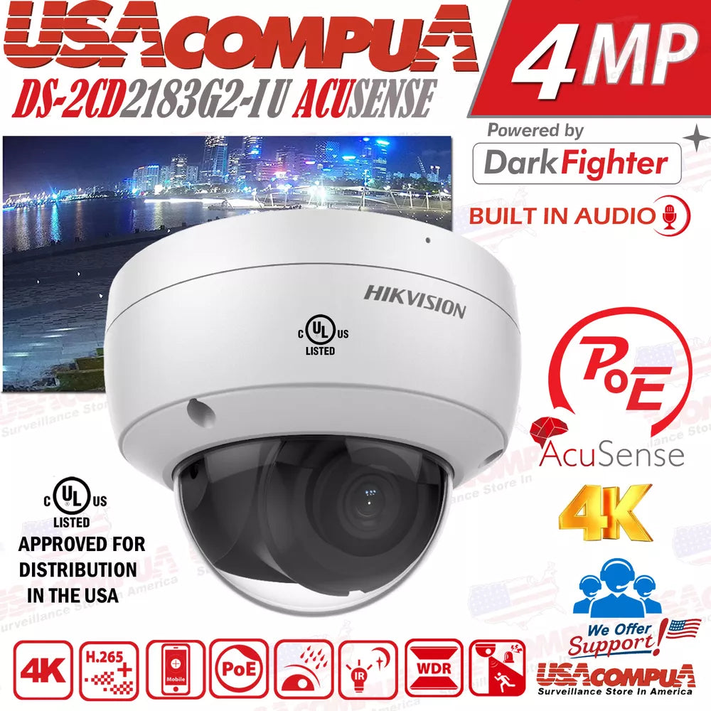 Hikvision 12MP 16CH DS-7616NXI-I2/16P 8MP DS-2CD2183G2-I IP camera system Lot