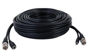 Extensor de cable siamés de 60 pies (negro) adaptador BNC de video para cámara de seguridad CCTV prémium