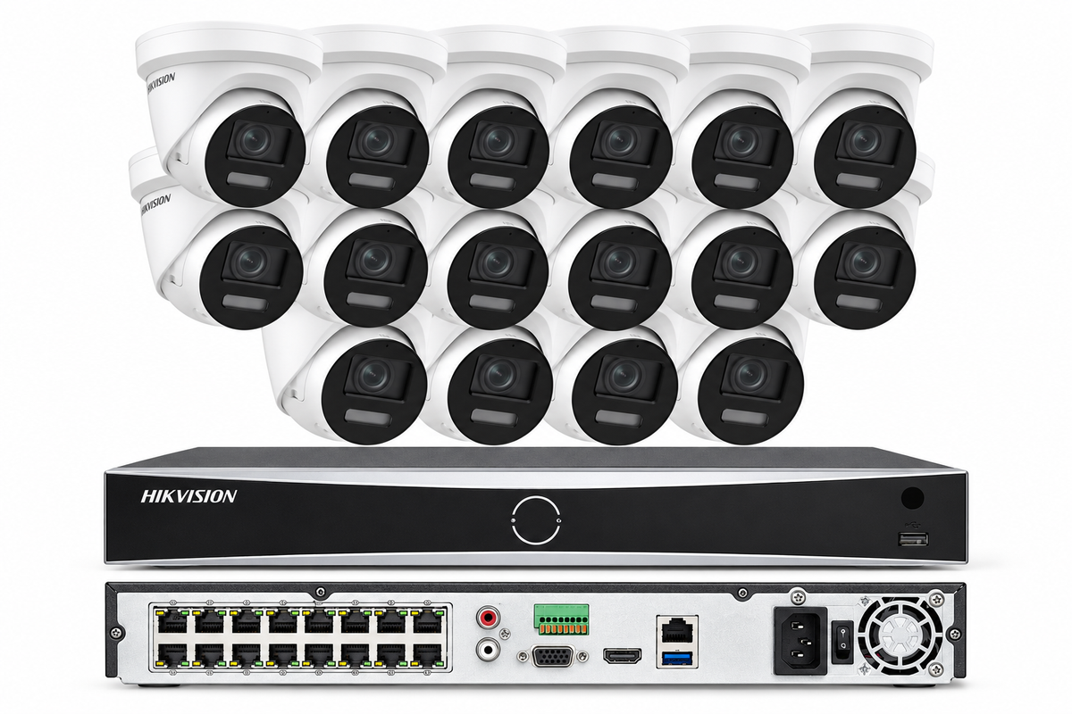 Hikvision 4K 16CH IP Security Camera System Kit 2-Way Audio ColorVu 8MP Lot D3