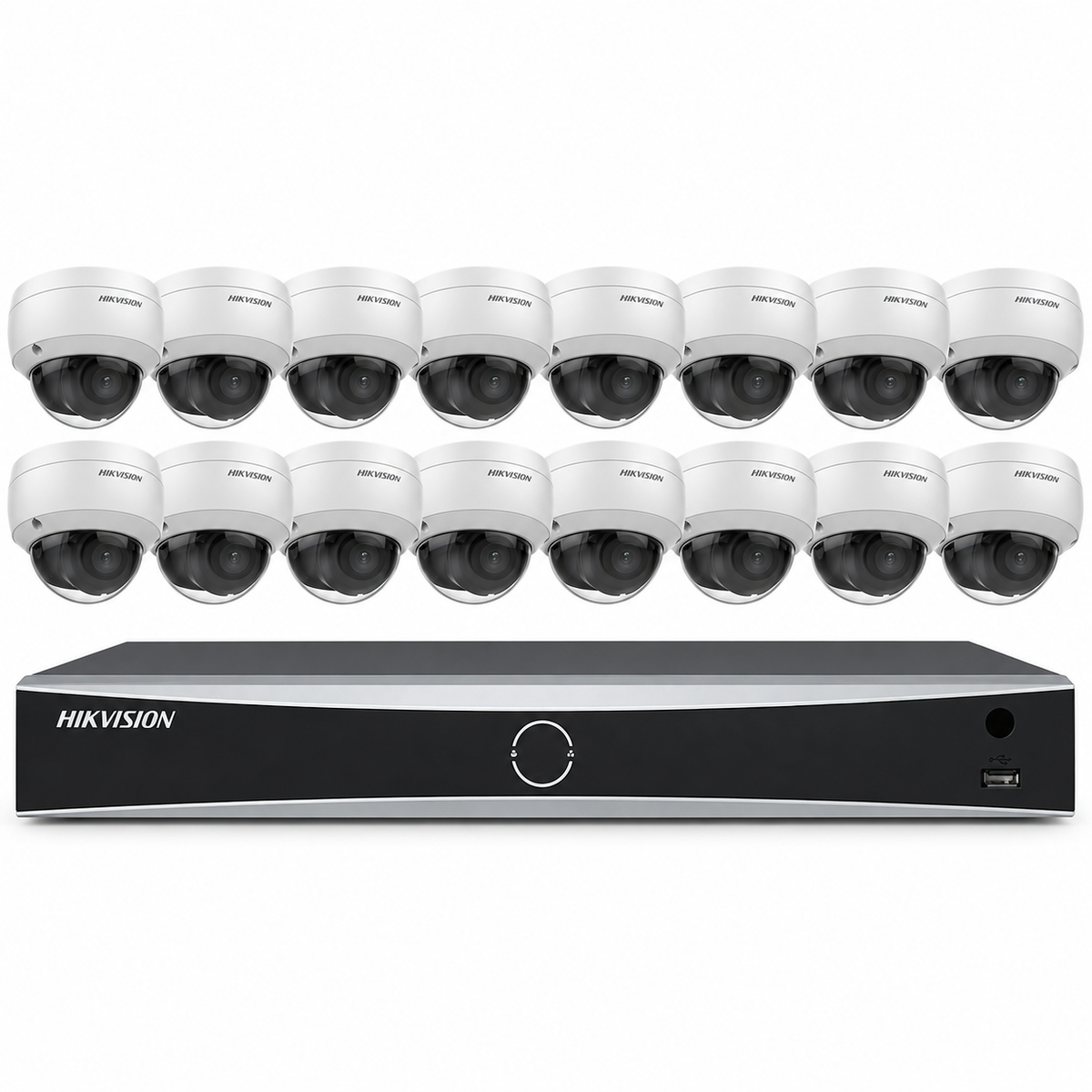 Hikvision 4K 16CH 12MP IP Security Camera System Domo DarkFigther 4TB