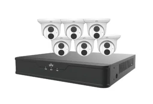 Uniview EK-S31P8DLT46T2 6x 4MP Dual-Light PoE IR IP Camera 2TB & Built-in Mic