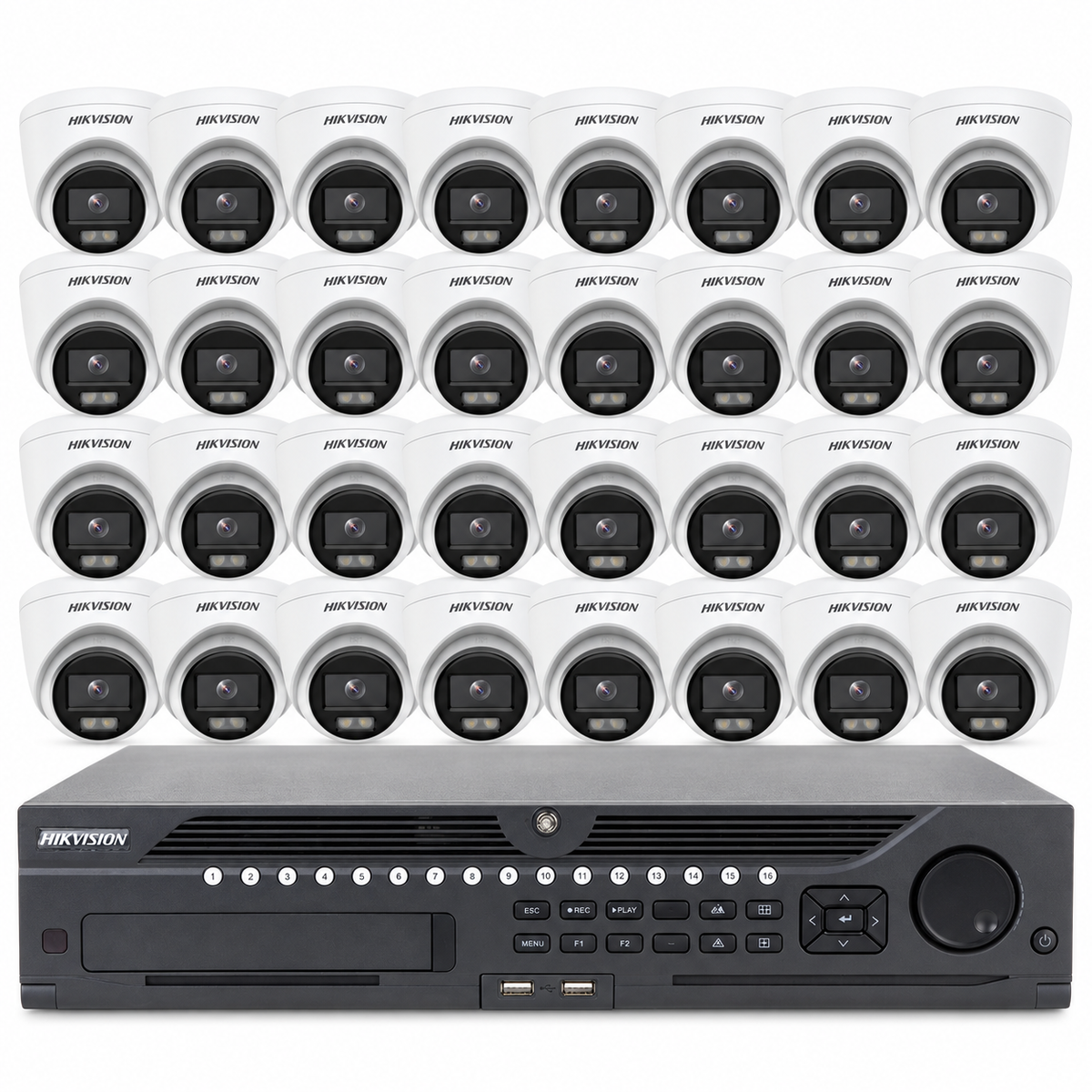 Hikvision 1080P 32ch IP PoE Security System 5 MP ColorVu Turret w/ resolution