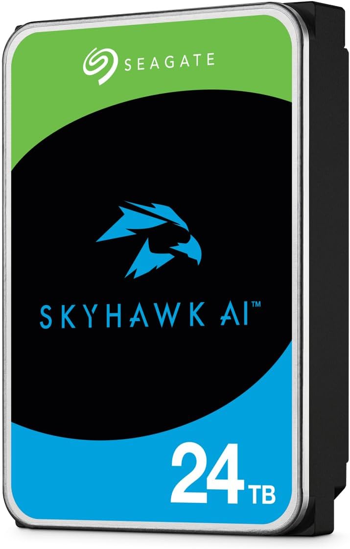 Skyhawk AI 24TB Video Internal Hard Drive HDD – 3.5 Inch SATA 6Gb/s 512MB Cache for DVR NVR Security Camera System