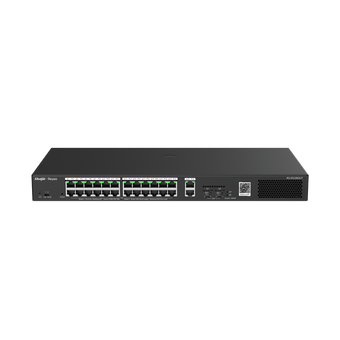 Switch PoE+ gestionado por la nube inteligente Gigabit de 28 puertos Ruijie RG-ES228GS-P con presupuesto PoE de 370 W y uplinks SFP