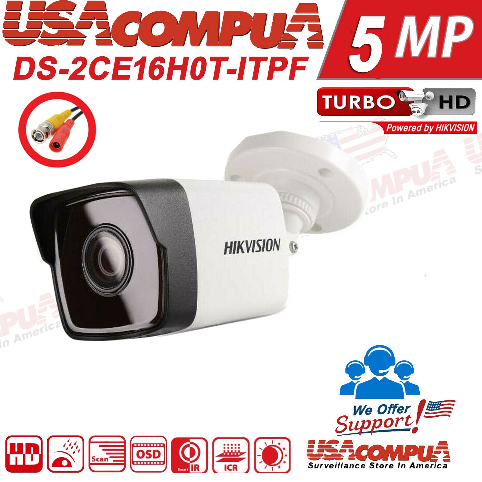 Hikvision 4K CCTV Security System 16 Channel 5MP Cameras KIT 2.8mm HDD OPTIONAL