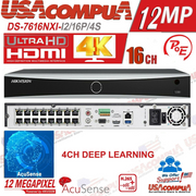 Hikvision 4K AcuSense 16CH 16POE NVR DS-7616NXI-I2/16P/4S 4CH Deep Learning