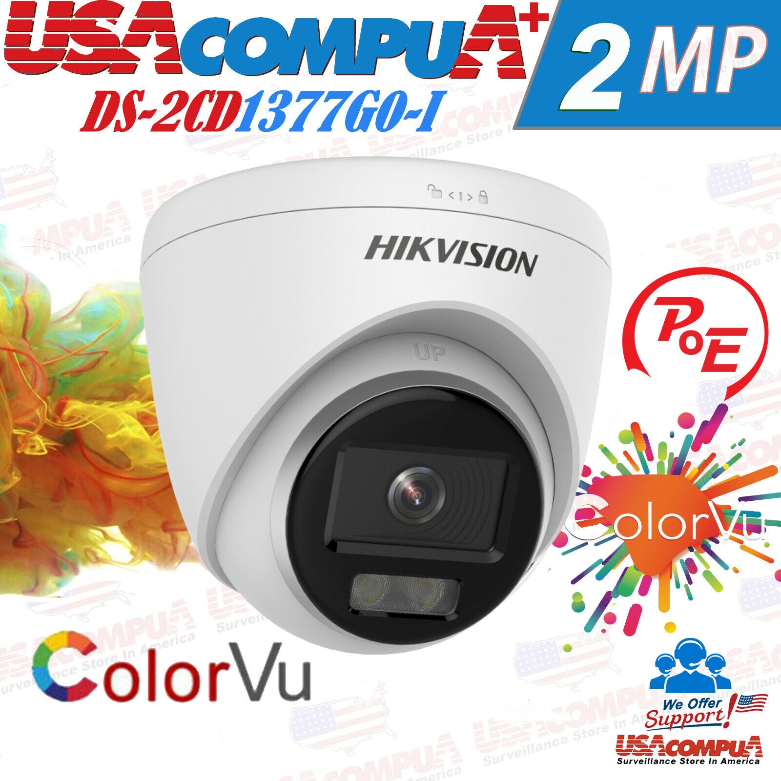 Hikvision 2MP 32CH 4K NVR System DS-2CD1327G0-L & DS-7732NI-K4/16P KIT/LOT