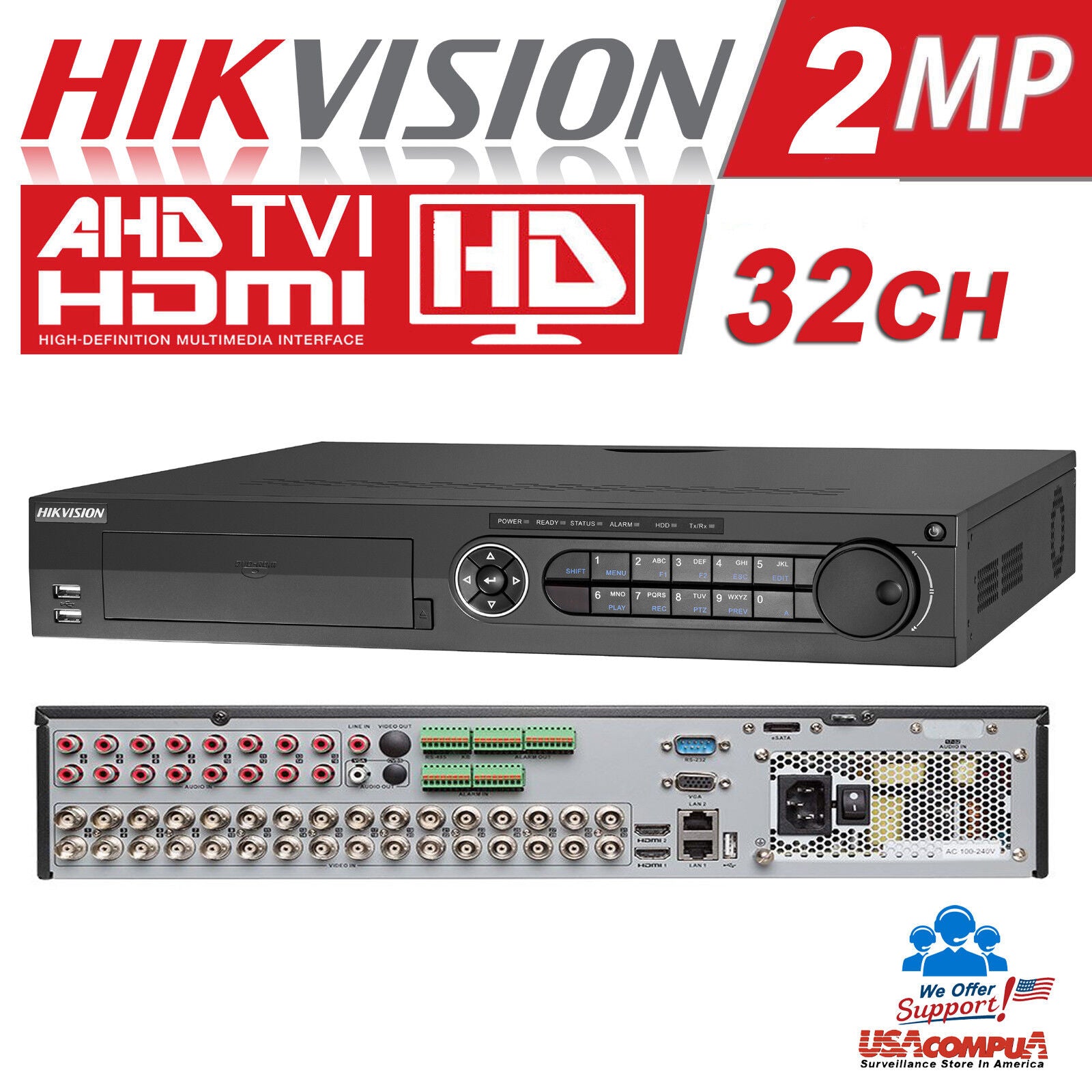 Hikvision Security System KIT 32 Ch Cameras TVI HD 1080p 12TB (4xHDD)