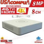 DS-7108HUHI-K1 HIKVISION 4K 8CH 8 MEGAPIXEL CHANNEL DVR AHD-TVI OPTIONAL HDD