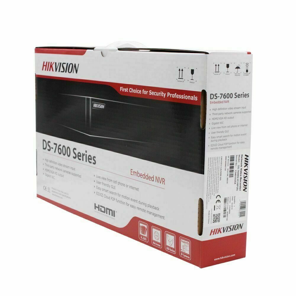 Hikvision 4 Channel 4K 8MP PoE NVR (4)x 4MP IP Dome W audio CCTV Security System