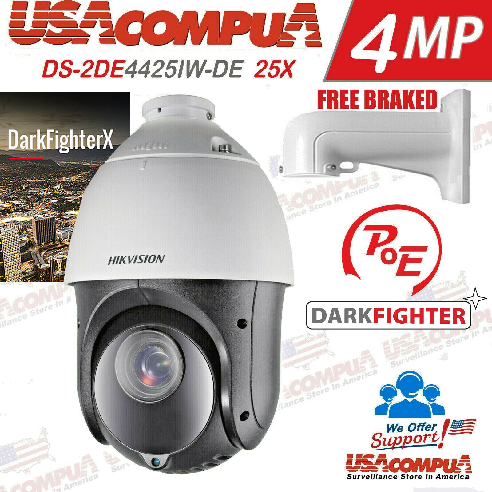 Hikvision DS-2DE4425IW-DE(T5) 4MP 25× IR PTZ Speed Dome Camera with AcuSense