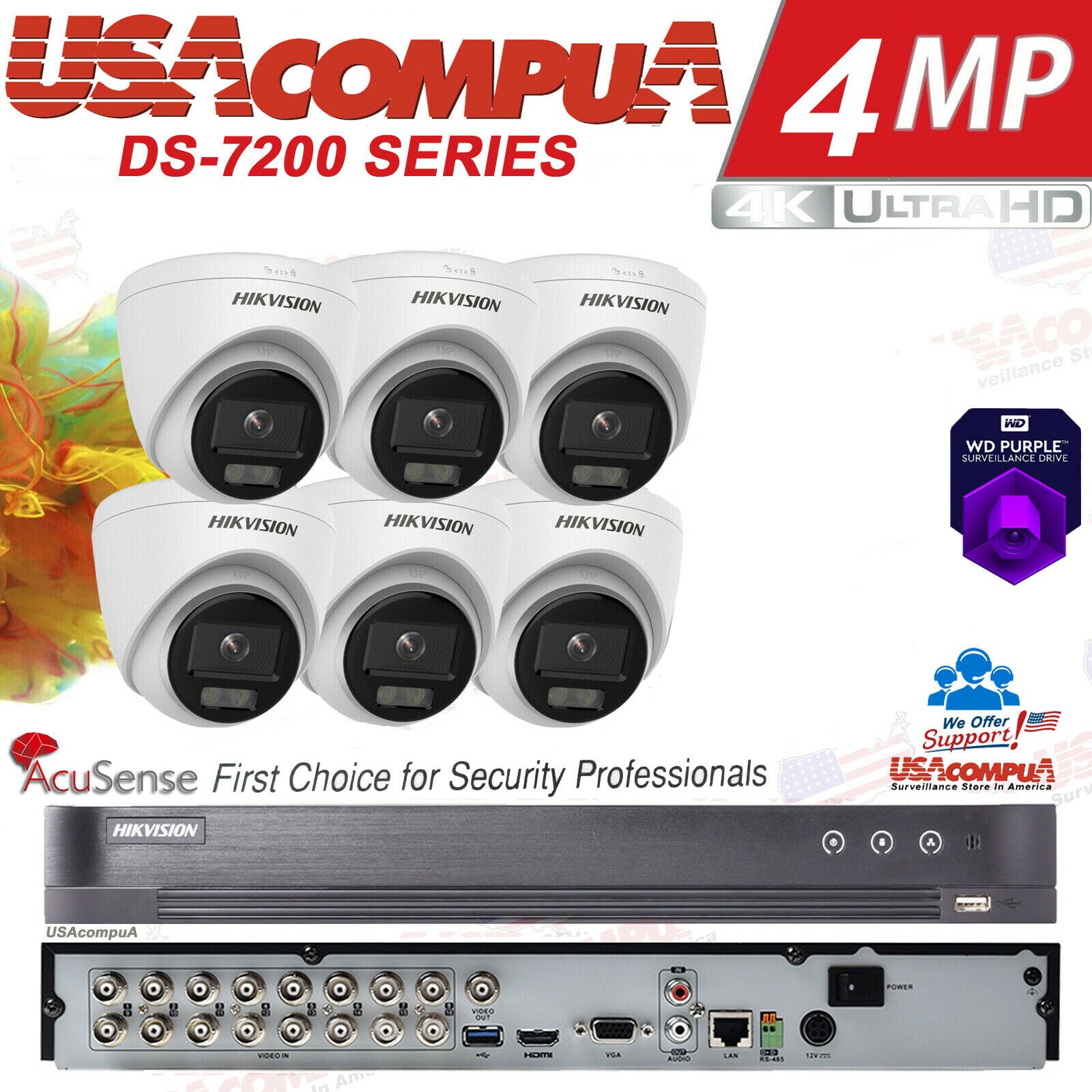 Hikvision Security CCTV System Kit 16CH DVR 2MP Bullet HD Camera Waterproof Lot