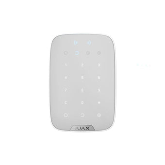 AJAX KEYPAD PLUS WIRELESS TOUCH KEYPAD COMPATIBLE WITH ENCRYPTED CARDS AND KEY FOBS WHITE