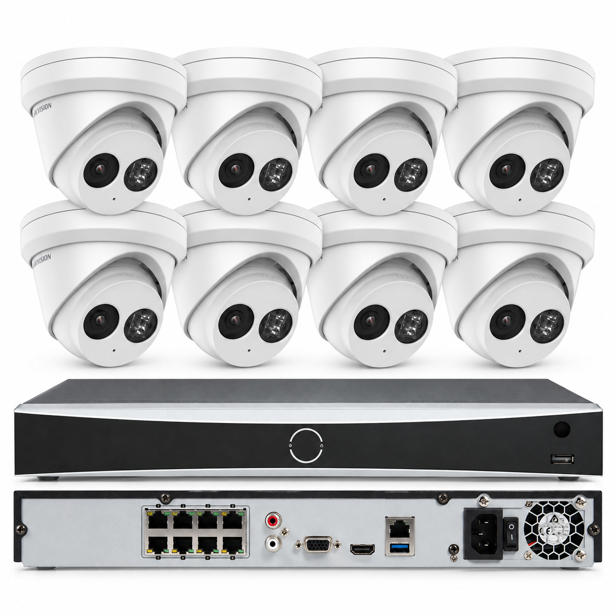 Sistema de cámara de seguridad IP Hikvision NVR 4K 8CH 12MP AcuSense DS-2CD2383G2-IU