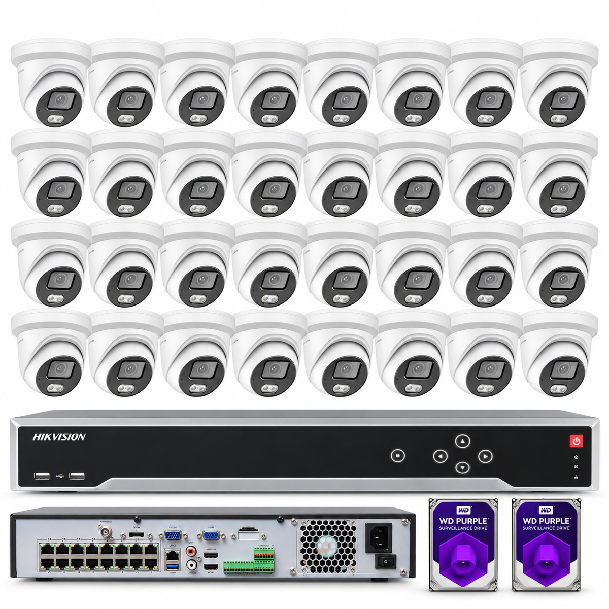 Hikvision 32MP 32CH 16POE AcuSense NVR IP Security Camera System W/4MP Audio Lo