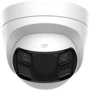 IPC-D1286PD-RB(N) 8MP PoE Dual Lens Security Camera Outdoor Strobe Red & Blue Light and Audio Alarm Panoramic 180* Wide Angle Dome with Human/Vehicle Detection,Full Metal Housing ,two way ,Card Slot .