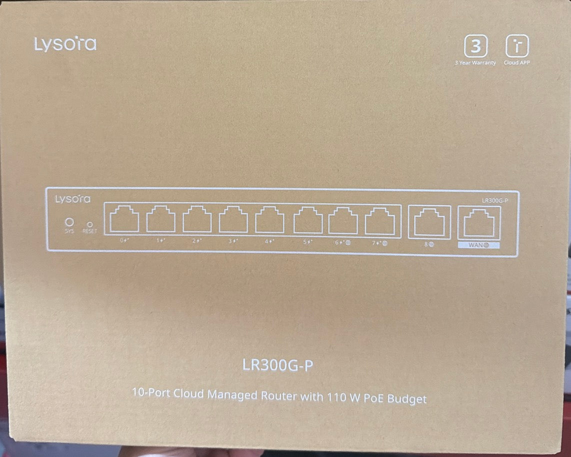 Lysora 10-Port Cloud Managed Router with 110 W Poe Budget .LR300G-P