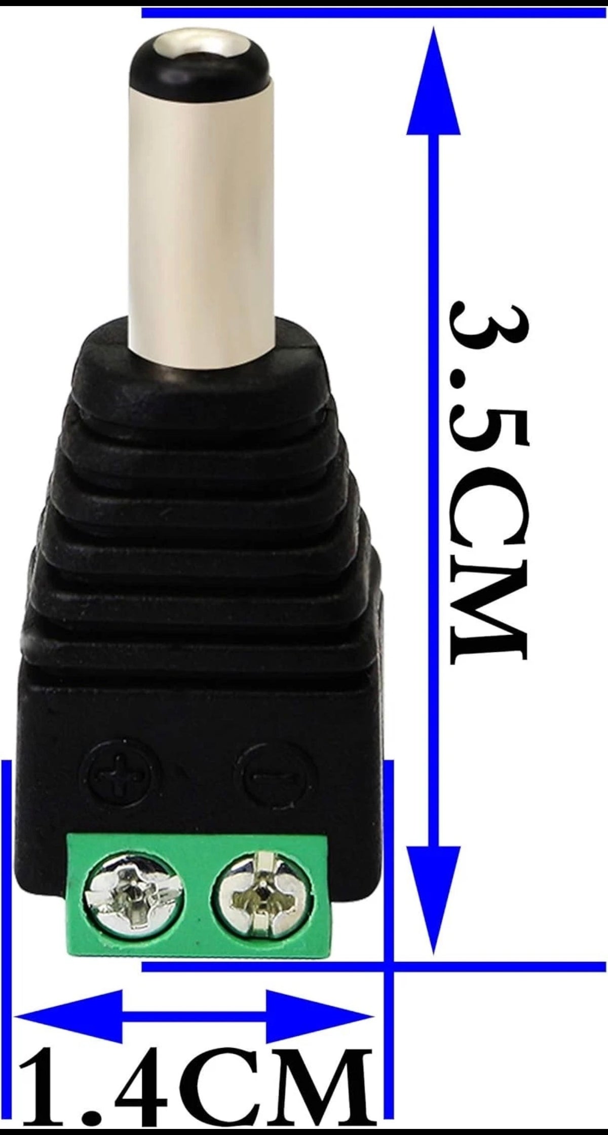 10Pcs Connector for CCTV  DC Power Male 5.5 x 2.1mm Jack Adapter Cable Plug