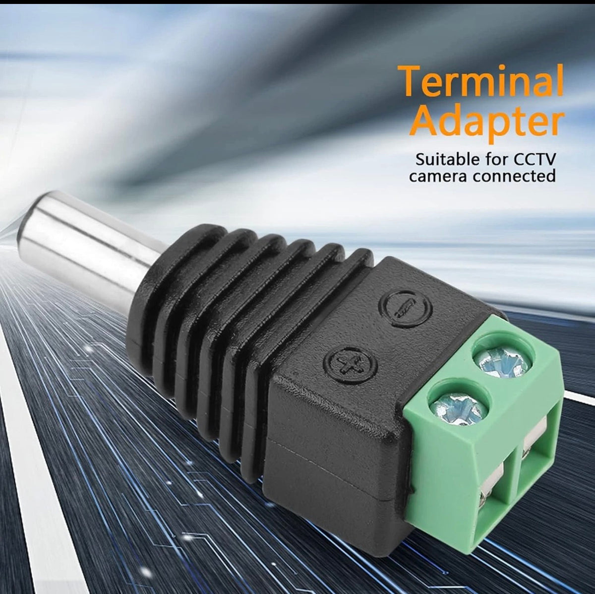 10Pcs Connector for CCTV  DC Power Male 5.5 x 2.1mm Jack Adapter Cable Plug