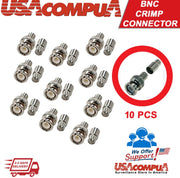 Crimp BNC Connectors Male RG59 Coax Coaxial  For CCTV Camera 10pcs