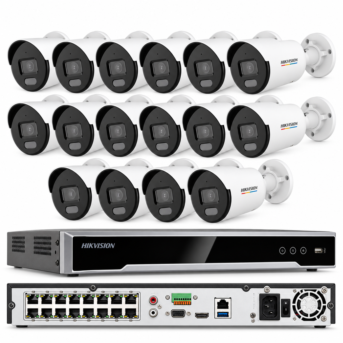 Hikvision 16CH IP Security Camera System ColorVu POE 4MP Network Built In Audio