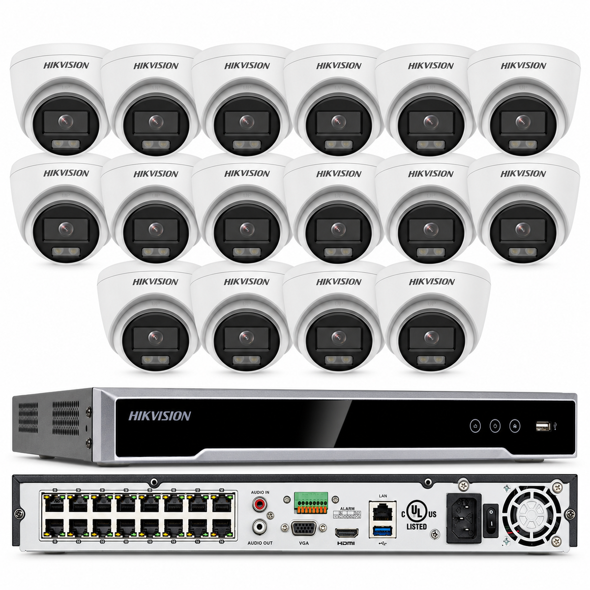 Hikvision 8K 16ch IP PoE Security System 4 MP ColorVu Turret w/ resolution