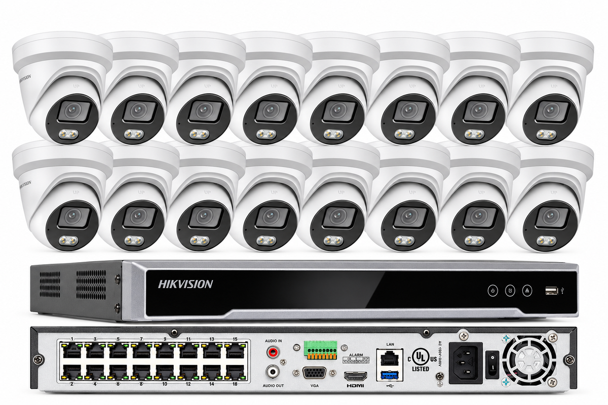 Hikvision 8K 32MP NVR 16 canales Sistema de cámara CCTV DS-2CD2347G2-LU Lote de 4MP