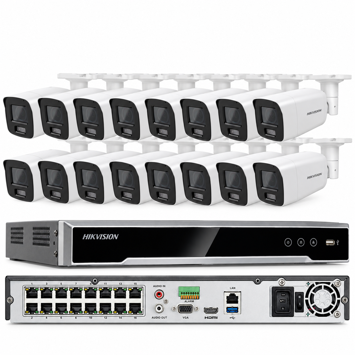 Hikvision 8K 16ch IP PoE Security System 4 MP ColorVu Mini Bullet