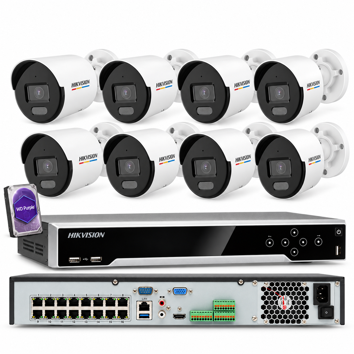 SISTEMA HIKVISION NVR 4MP 8 CANALES 8MP DS-2CD3047G0E-LUF Y DS-7608NI-K2 KIT/LOTE