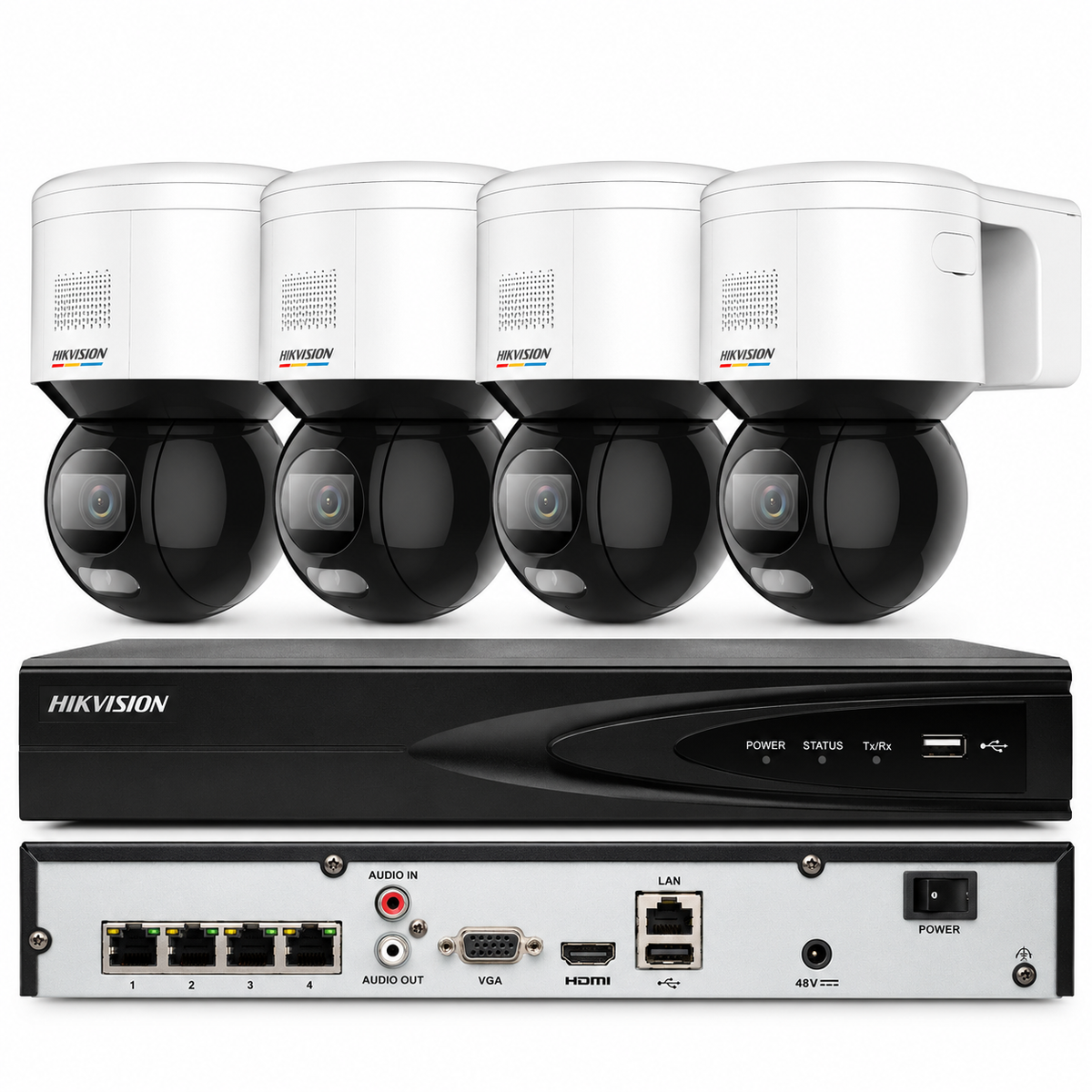 Hikvision 4CH 4PoE NVR 4K 4MP PTZ 4X Digital Zoom Security IP ColorVu Camera Lot