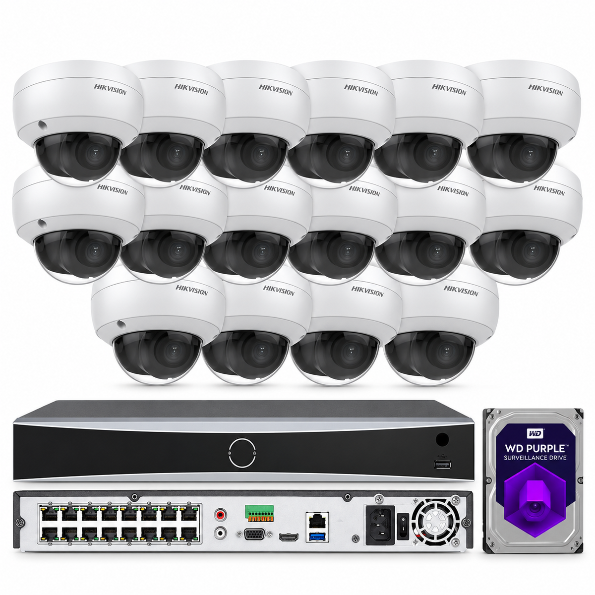 Hikvision 12MP NVR 16CH IP Camera system DS-2CD1183G0-IUF 2 AXIS 8MP W/Audio Lo