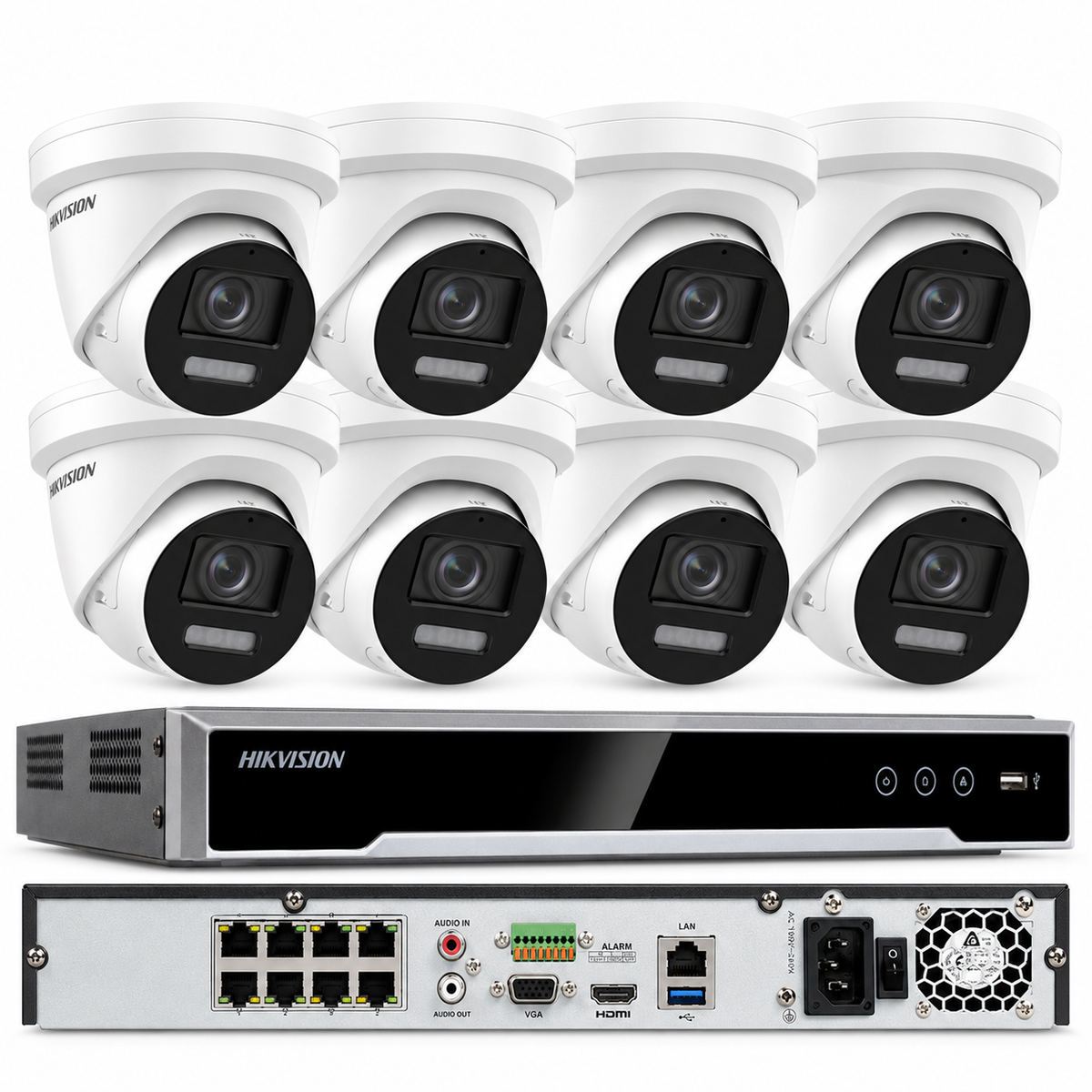 Hikvision 4K 8CH Security Camera System 12MP 8 POE ColorVu 2 Way Audio G2 Lot