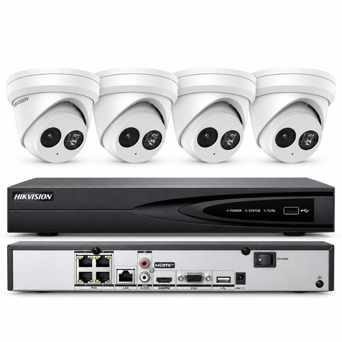 Hikvision 4K DS-7604NI-K1 4CH NVR Camera System POE Security Lot