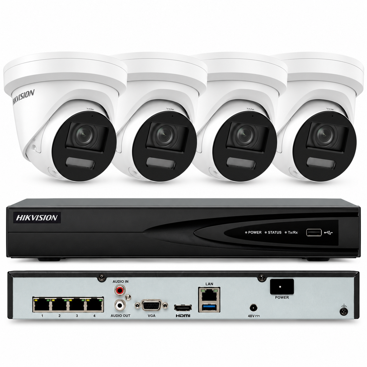 Hikvision 4CH 8MP IP CCTV Camera System PoE NVR 4K PColorVu 2 Way Audio