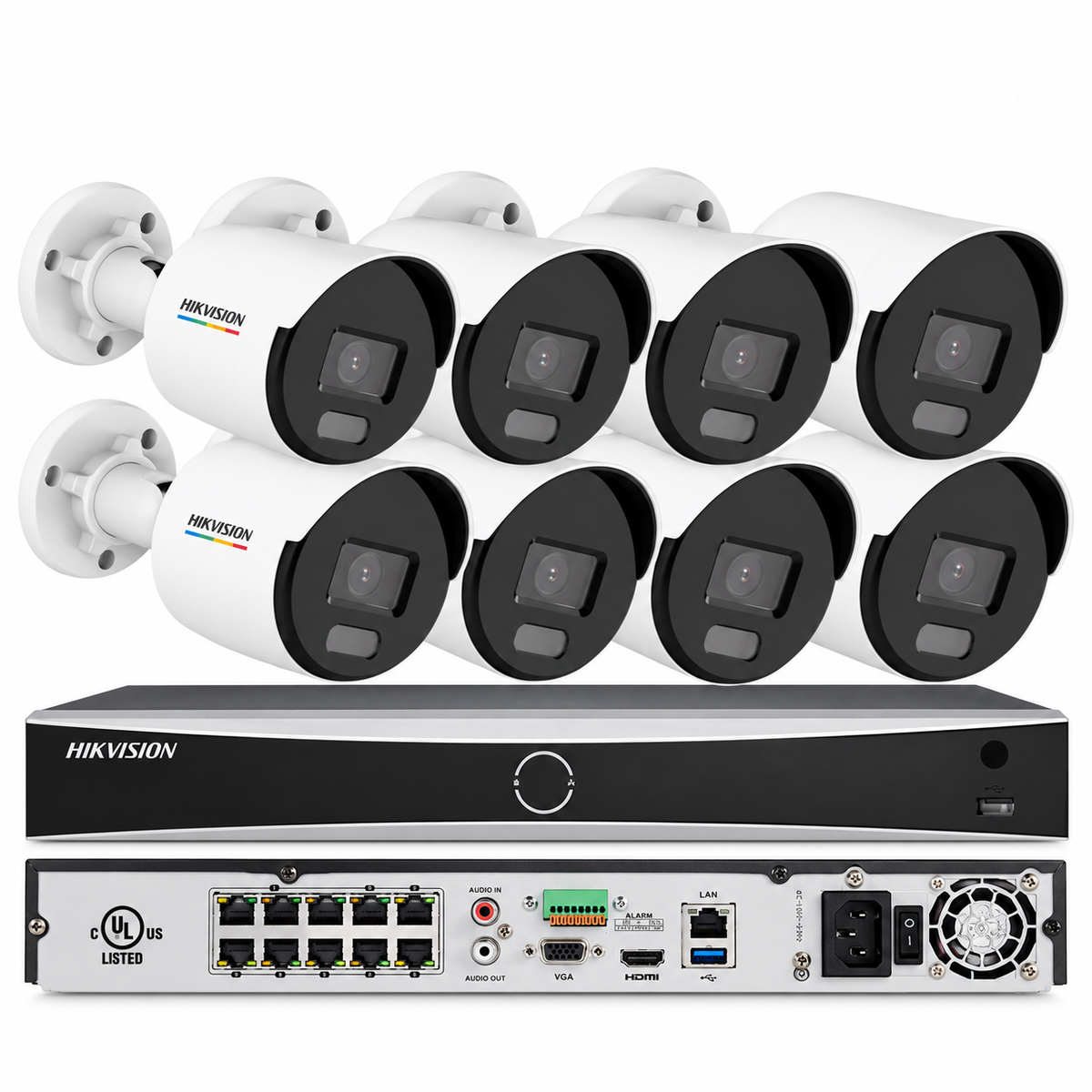 Hikvision 8CH 8PoE 4K AcuSense NVR CCTV System Kit 4MP IP Camera MIC POE Lot US